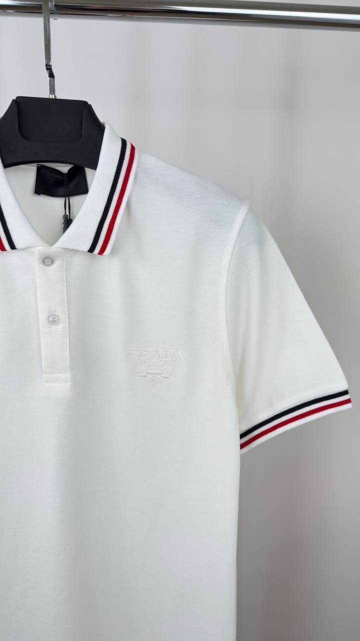 Prada Piquet Short Sleeve Polo Shirts Mens in 2 Colors UK Reps AAA Quality