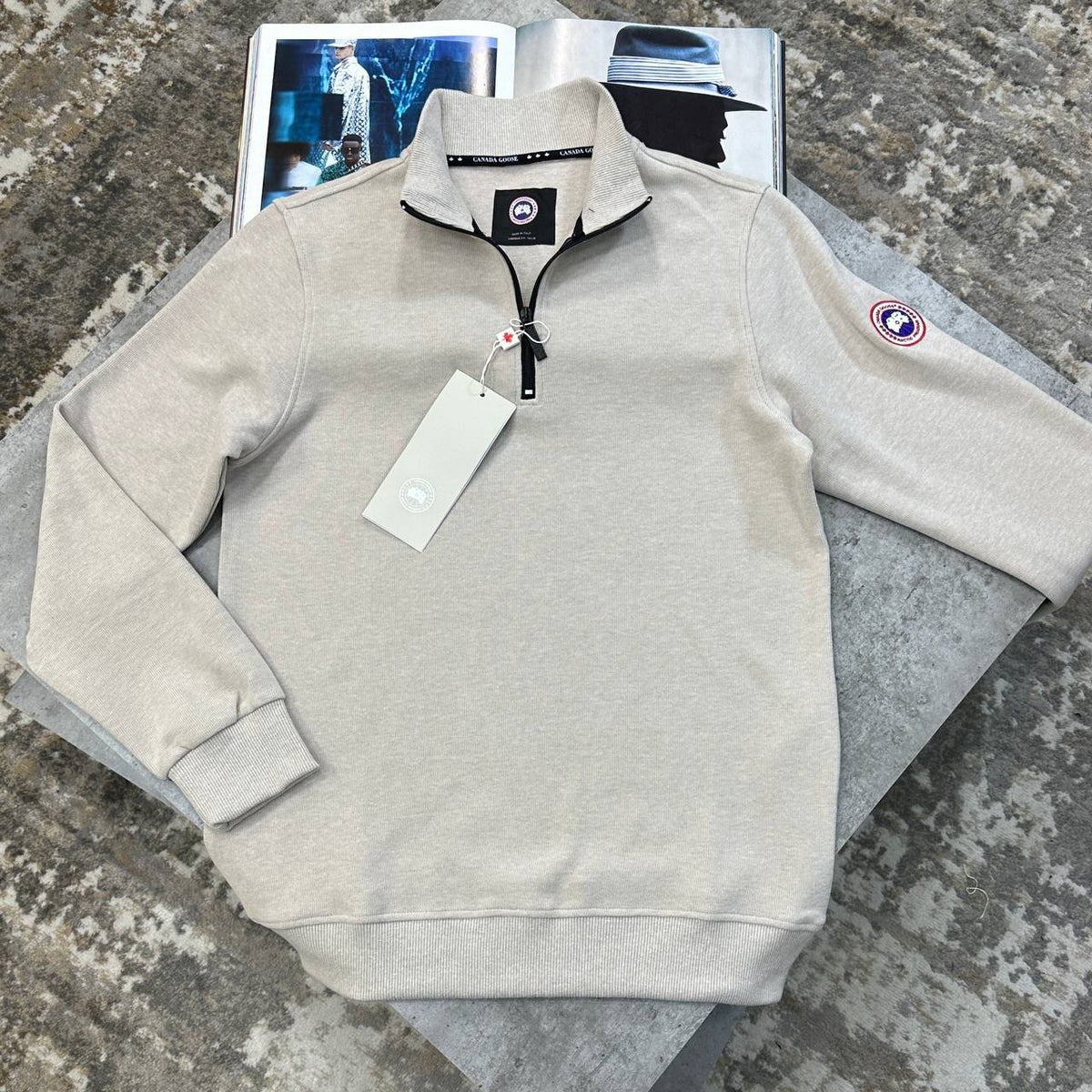 Canada Goose Quarter-Zip Men Sweatshirt UK Reps AAA Quality