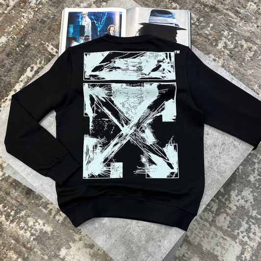Off-White Paint Arrows Jumper Black Mens UK Reps Superclone Quality