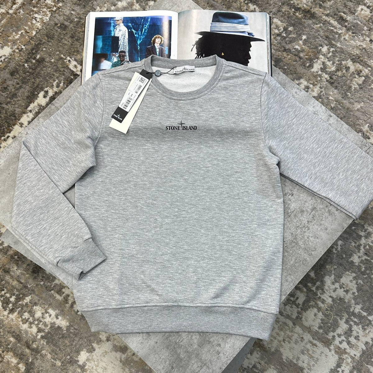 Stone Island Graphic Logo Jumpers Mens in Grey UK Reps Superclone Quality