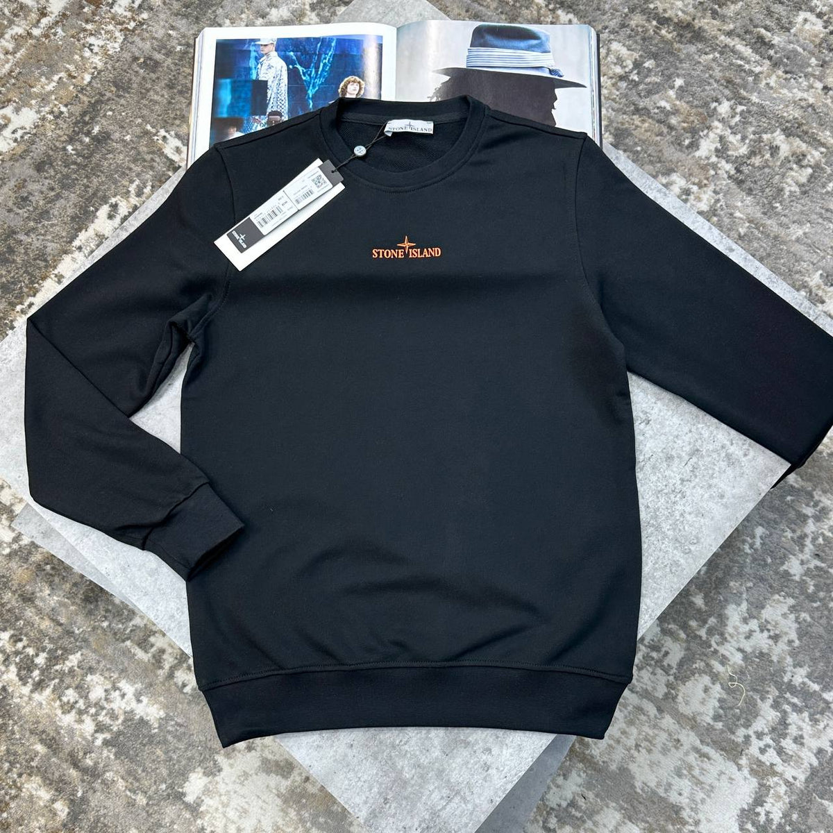 Stone Island Graphic Logo Jumpers Mens in Black UK Reps Superclone Quality