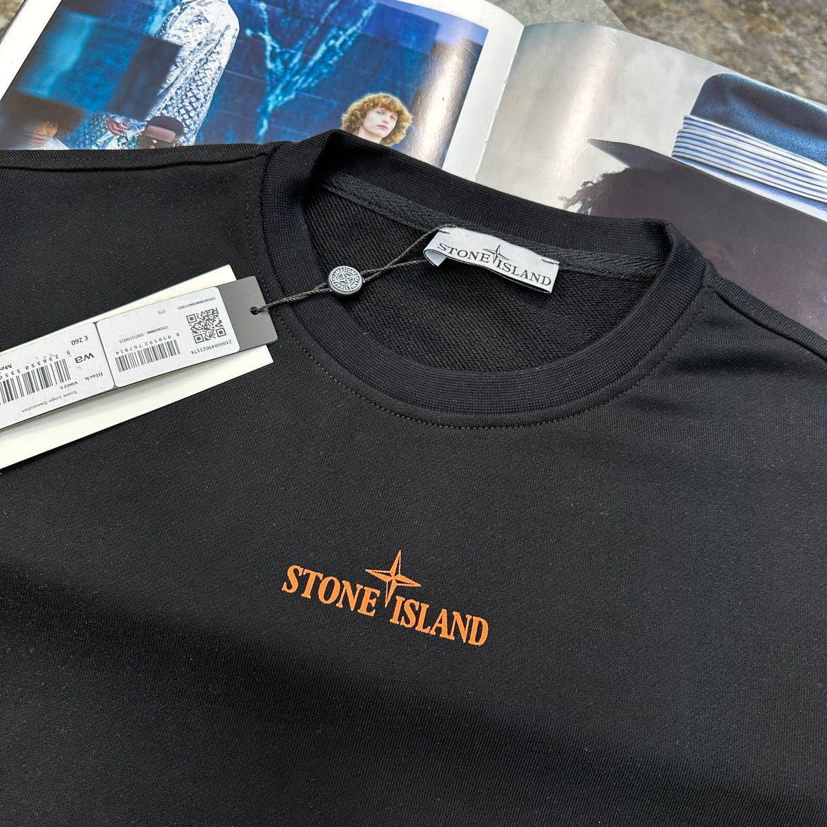 Stone Island Graphic Logo Jumpers Mens in Black UK Reps Superclone Quality