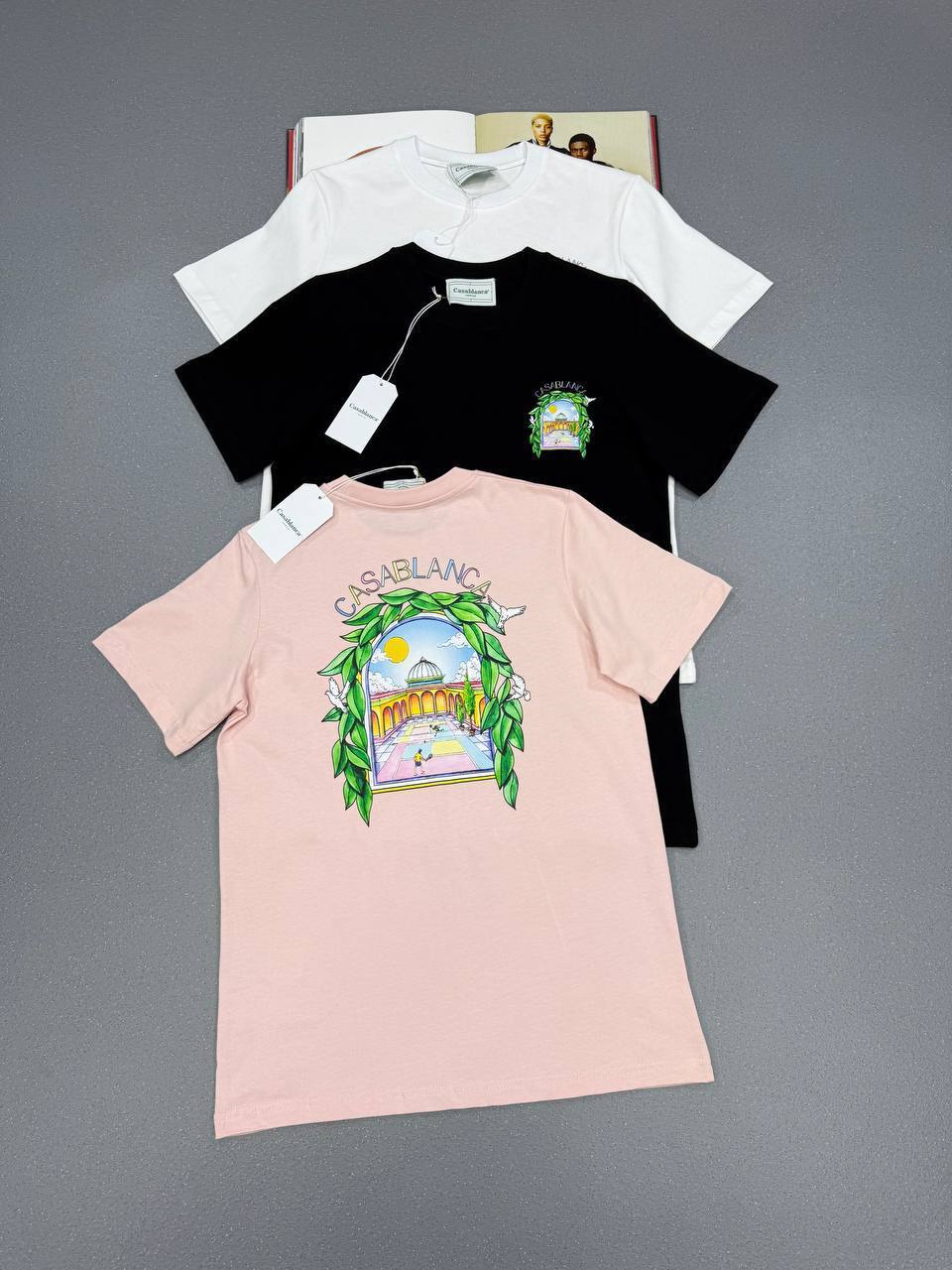 Casablanca Arch Leaf Frame Tee Mens in Multiple Colors T-Shirts Best Sale UK Reps AAA Quality