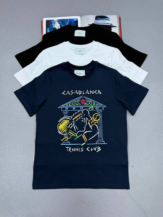 Casablanca Printed Crayon Temple Tennis Club T-shirts Mens in Multiple Colors UK Reps AAA Quality