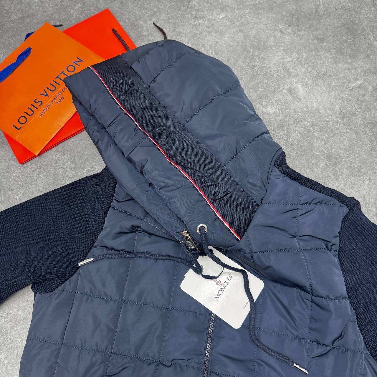 Moncler Quilted Cardigan in Blue for Men Jackets Best Sale UK Reps AAA Quality