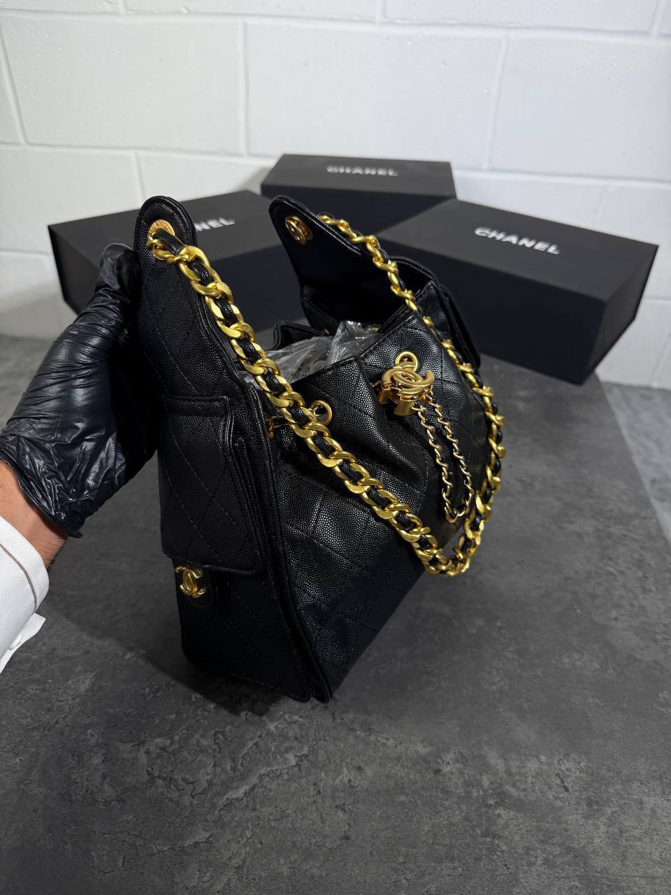 Chanel 25 Small Handbag Caviar Leather Aged Gold Hardware Womens Bag in Multiple Colors UK Reps AAA Quality