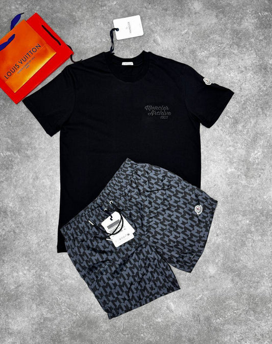 Moncler Logo-Embroidered Cotton T-shirts & Shorts Set in Multiple Colors Mens UK Reps AAA Quality