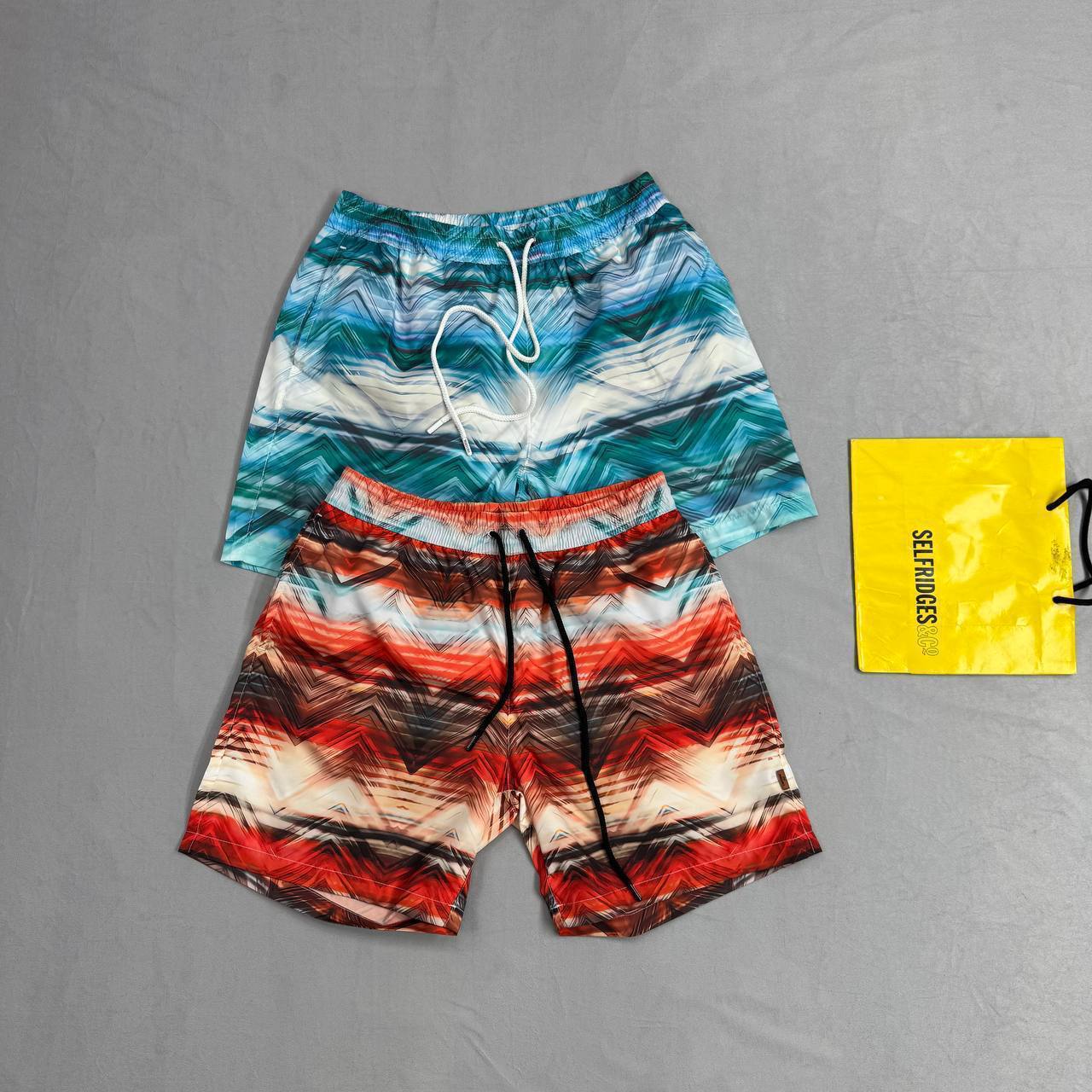 Moncler Men's Rainbow Road Satin Pocket Boxer Shorts in 2 Colors UK Reps AAA Quality