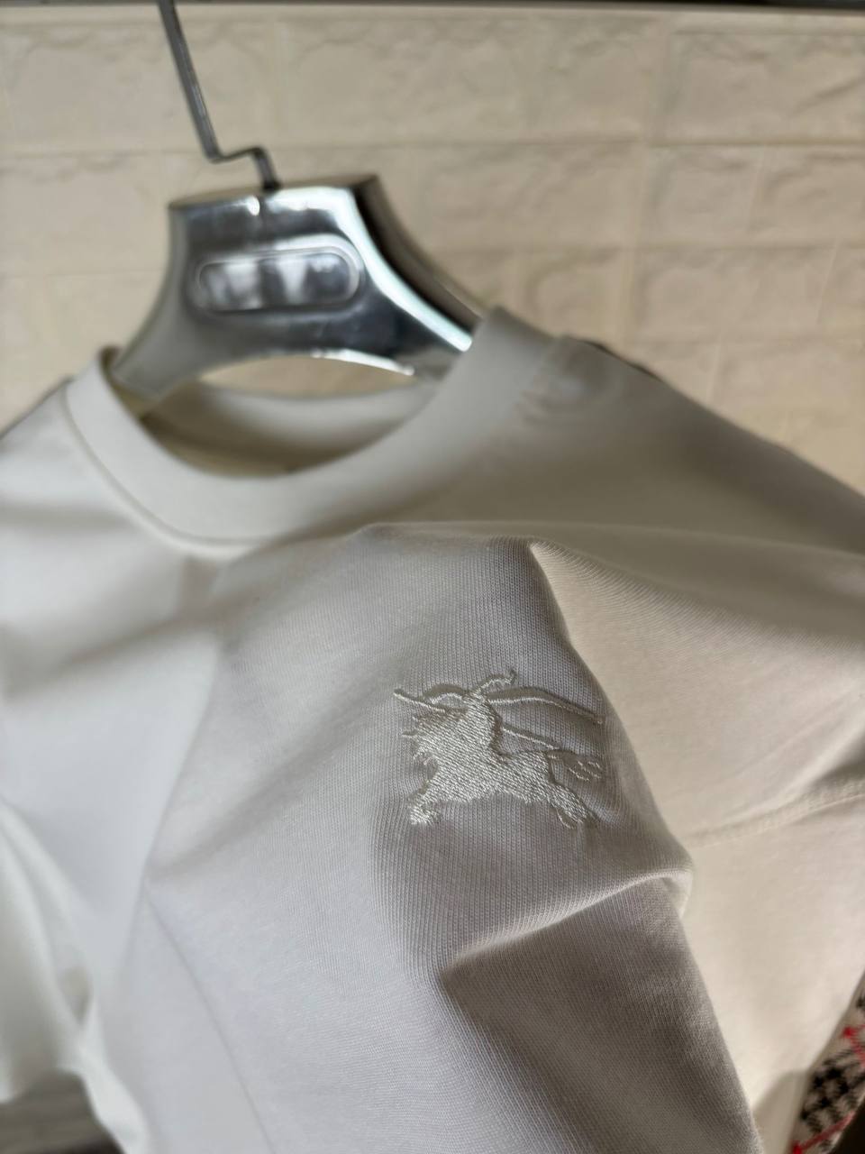 Burberry Round Neck Short Sleeve Cedar Check Tape T-Shirt for Men in Multiple Colors UK Reps AAA Quality