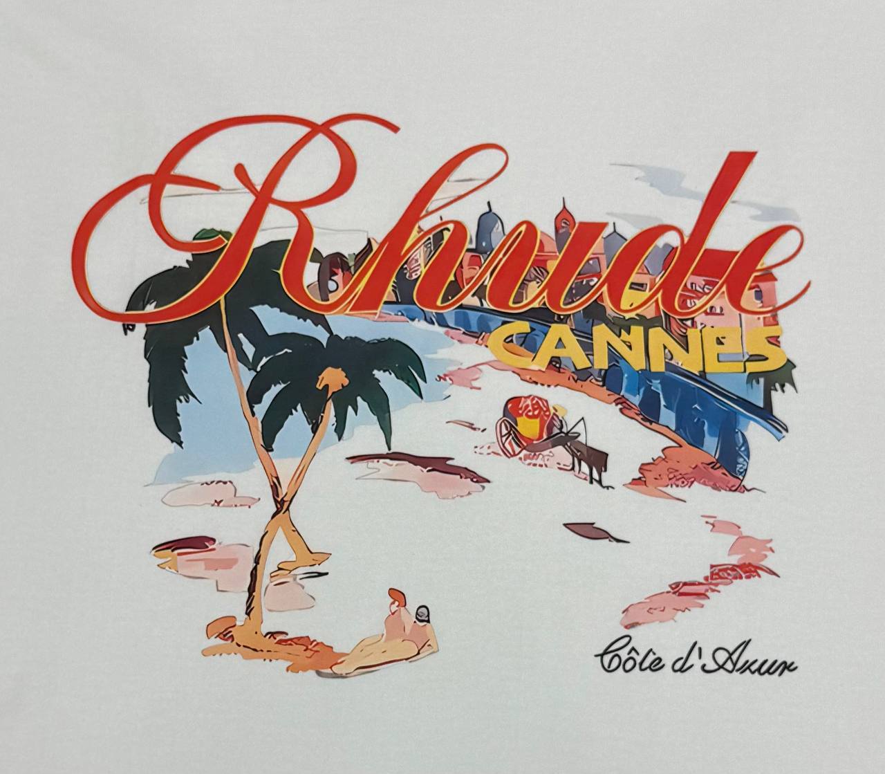 RHUDE Summer Coconut Beach Resort Style T-Shirts Mens in 2 Colors UK Reps AAA Qulity