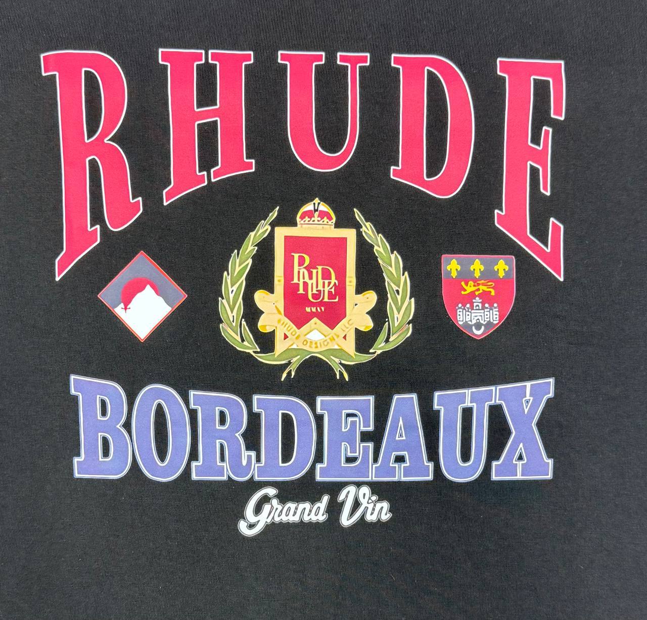 Rhude Black Bordeaux Grand T-shirt in Black Mens UK Reps AAA Quality