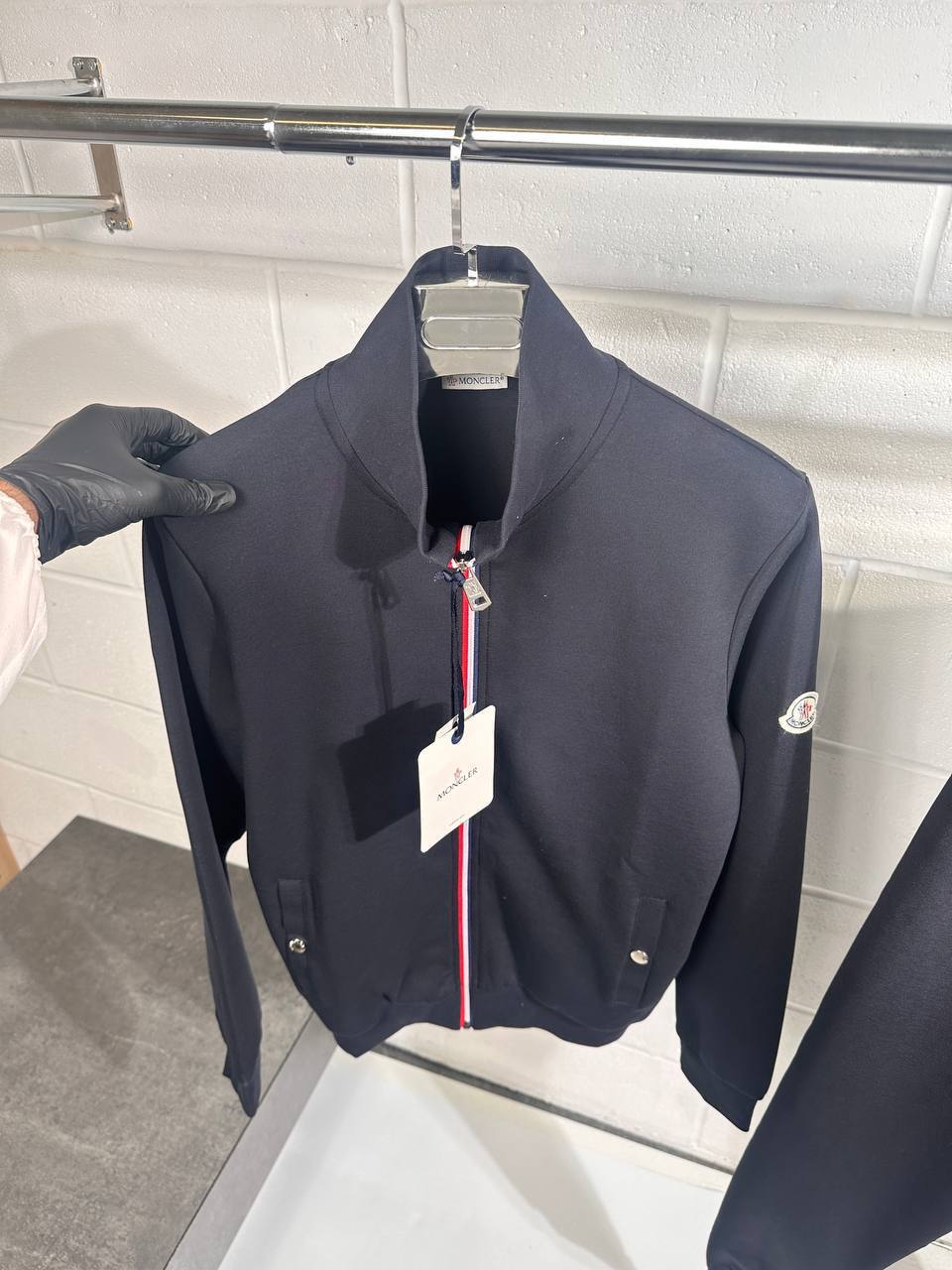 Moncler Tricolour-Trim Cotton Fashion Tracksuits Mens in 2 Colors UK Reps AAA Quality