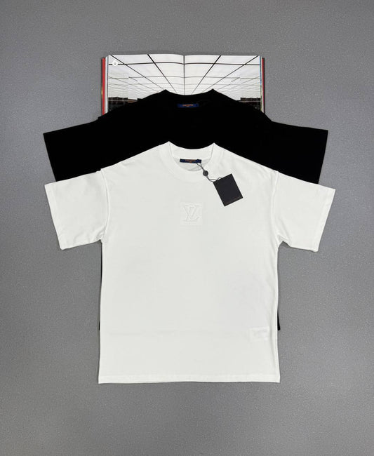 Louis Vuitton LV Embroidered Signature Round Neck T-Shirts Mens in 2 Colors UK Reps AAA Quality