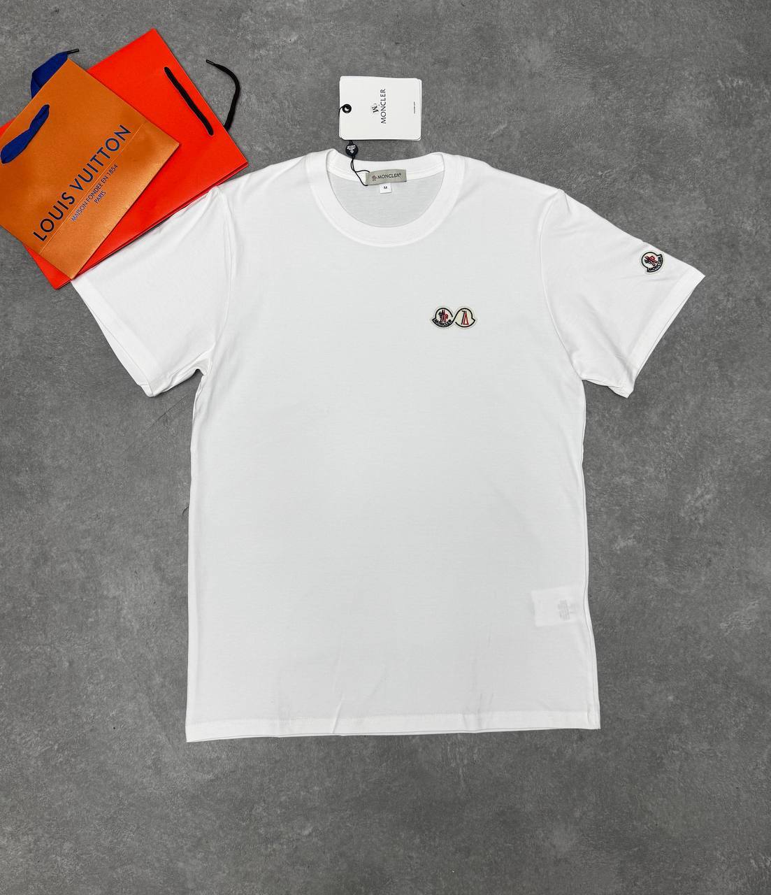 Moncler Double Logo Patch T-Shirts in 2 Colors Slim Fit Mens Best Sale UK Reps AAA Quality