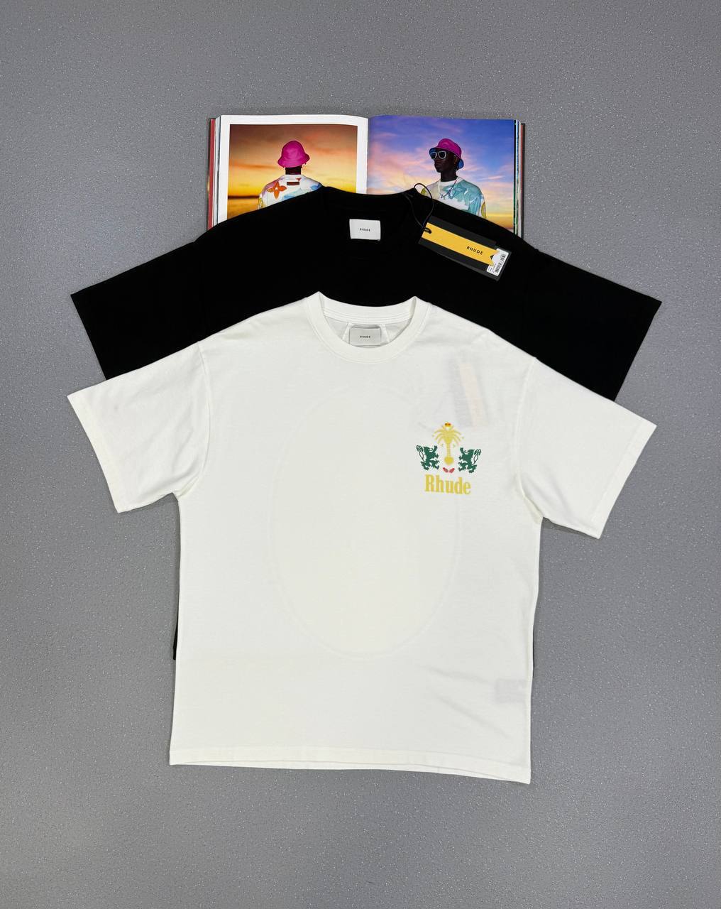 Rhude Tobacco Crew Neck Graphic Print T-shirts Mens in 2 Colors UK Reps AAA Quality