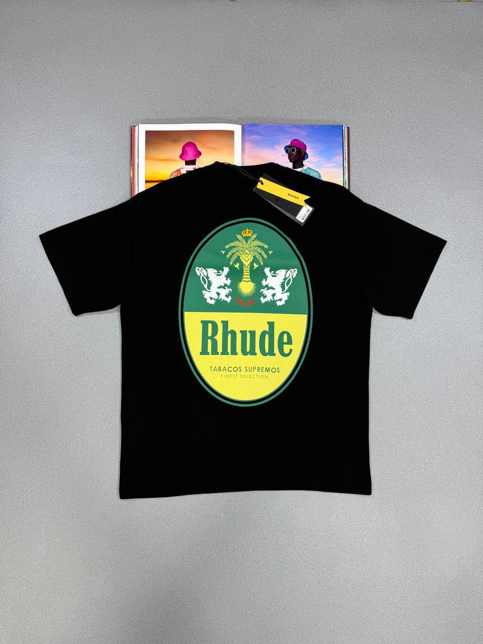 Rhude Tobacco Crew Neck Graphic Print T-shirts Mens in 2 Colors UK Reps AAA Quality