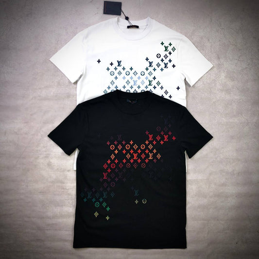 Louis Vuitton Gradient Logo T-Shirt Mens in 2 Colors Best Sale UK Reps AAA Quality