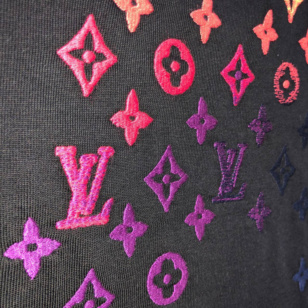 Louis Vuitton Gradient Logo T-Shirt Mens in 2 Colors Best Sale UK Reps AAA Quality