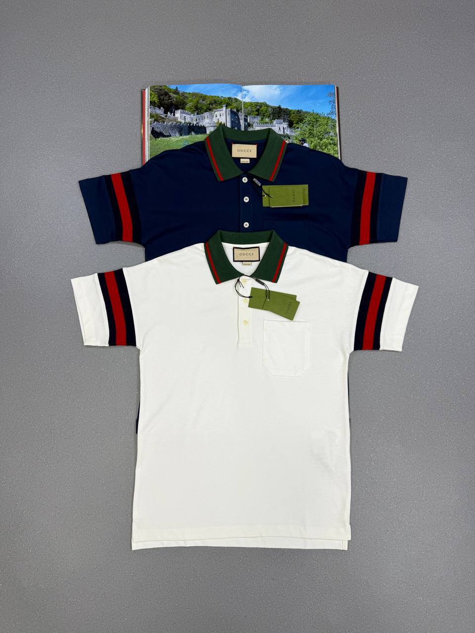 Gucci Animalium Polo Shirt Authentic Web Collar Mens in 2 Colors Best Sale UK Reps AAA Quality