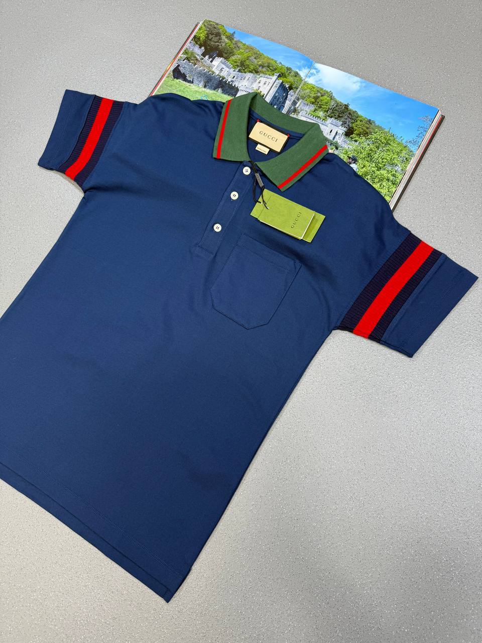 Gucci Animalium Polo Shirt Authentic Web Collar Mens in 2 Colors Best Sale UK Reps AAA Quality