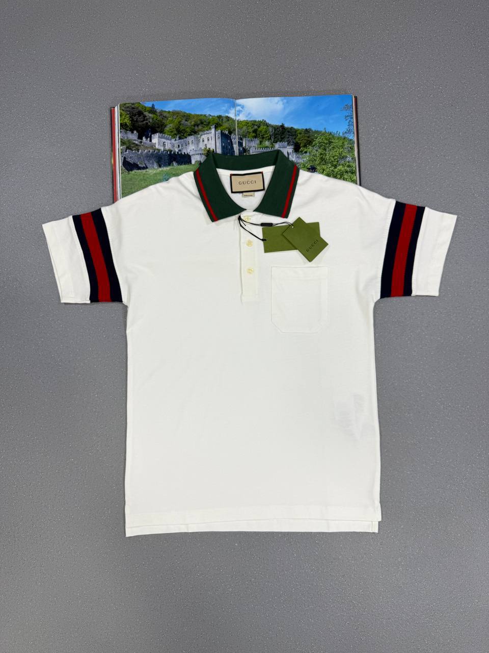 Gucci Animalium Polo Shirt Authentic Web Collar Mens in 2 Colors Best Sale UK Reps AAA Quality