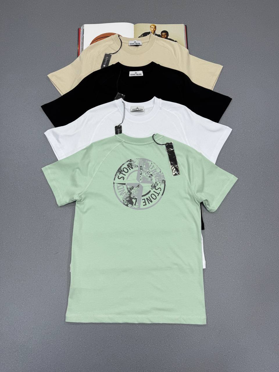 Stone Island Tee Cotton Compass-Print T-Shirts in Multiple Colors UK Reps AAA Quality