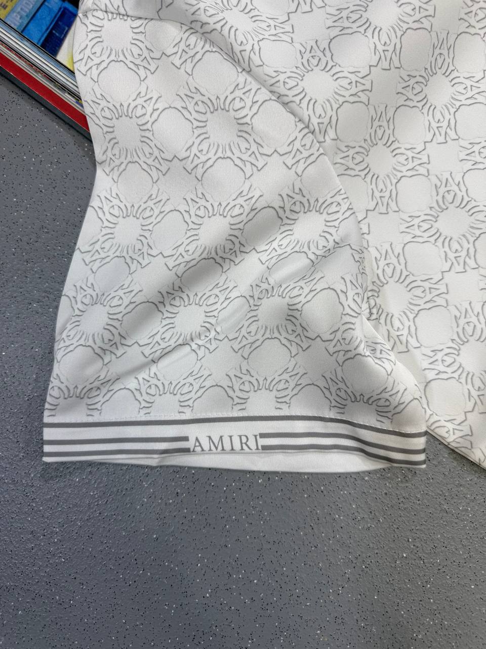 Amiri Mens Fashion Loose Allover Print Shirt & Shorts Set in Beige Color UK Reps AAA Quality