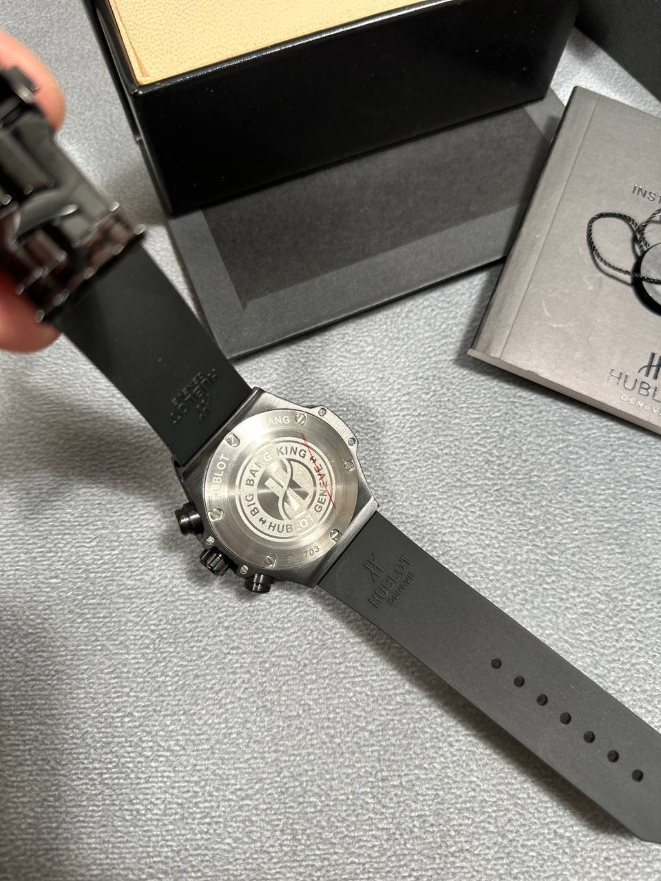 Hublot Big Bang Automatic Silicone Rubber Mens Watch Strap in Black Color UK Reps AAA Quality