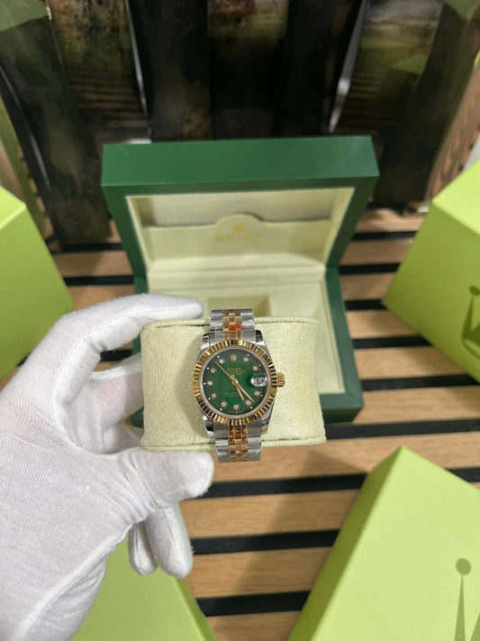 Rolex Datejust Green Dial Two Tone Womens Watch UK Reps AAA Quality