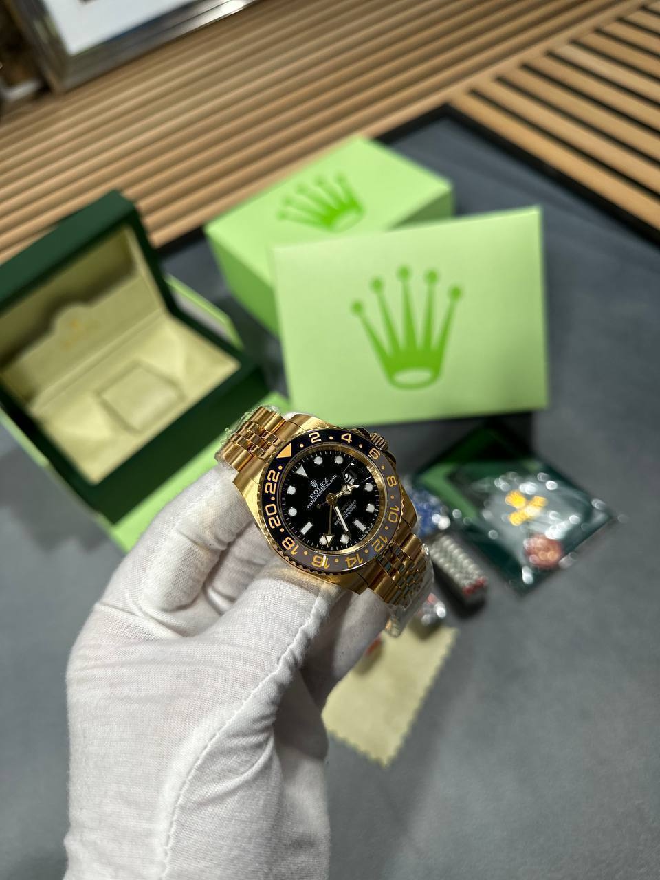 Rolex GMT Master II Yellow Gold Jubilee Bracelet Mens Watch Best Sale UK Reps AAA Quality