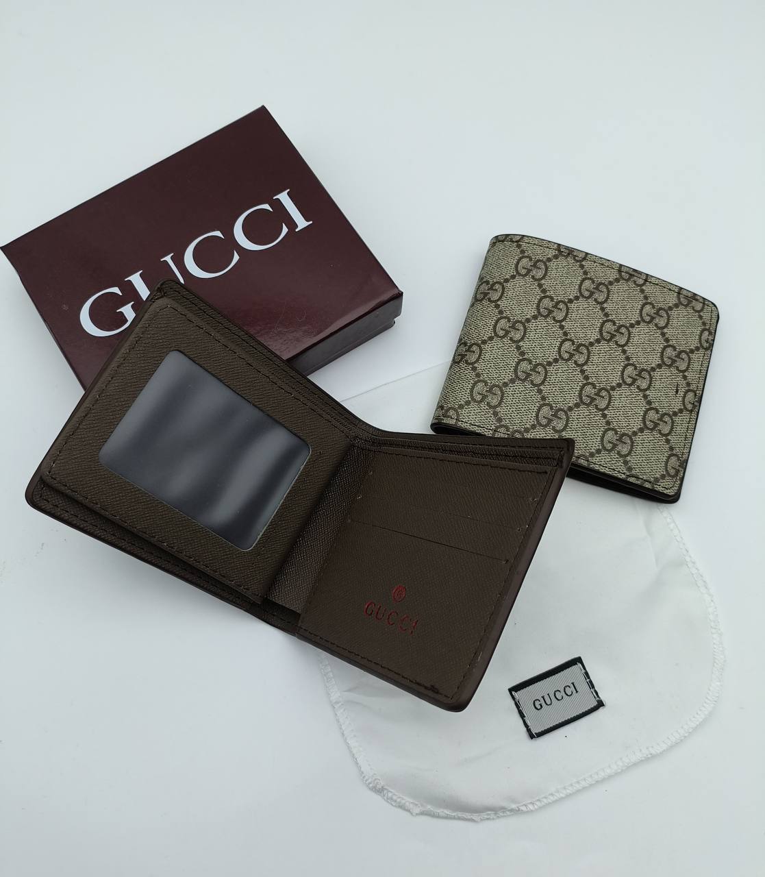 Gucci Beige Flap Wallet Canvas Mens Wallet Best Sale UK Reps AAA Quality