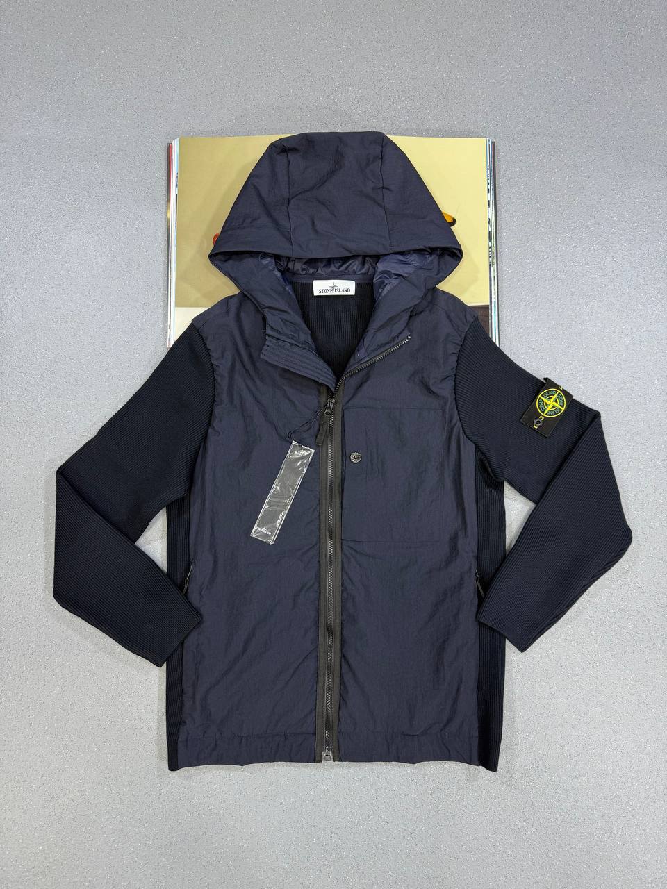 Stone Island Logo-Appliqued Crinkle Reps Nylon And Ribbed Wool Mens Jackets in Multiple Colors UK Reps AAA Quality