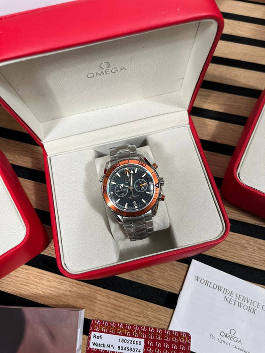 Omega Seamaster Planet Chronograph Mens Watch Black Dial UK Reps AAA Quality