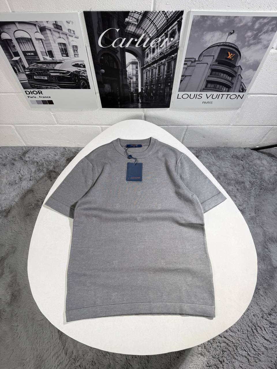 Louis Vuitton Monogram Knit T-Shirt Mens UK Reps AAA Quality