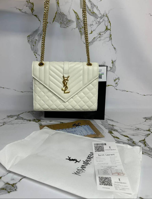 Saint Laurent Medium Classic Womens Bag White UK Reps AAA Quality