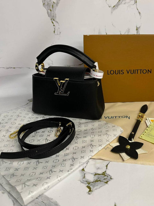 Louis Vuitton Capucines Taurillon Leather Bags Womens Black UK Reps AAA Quality