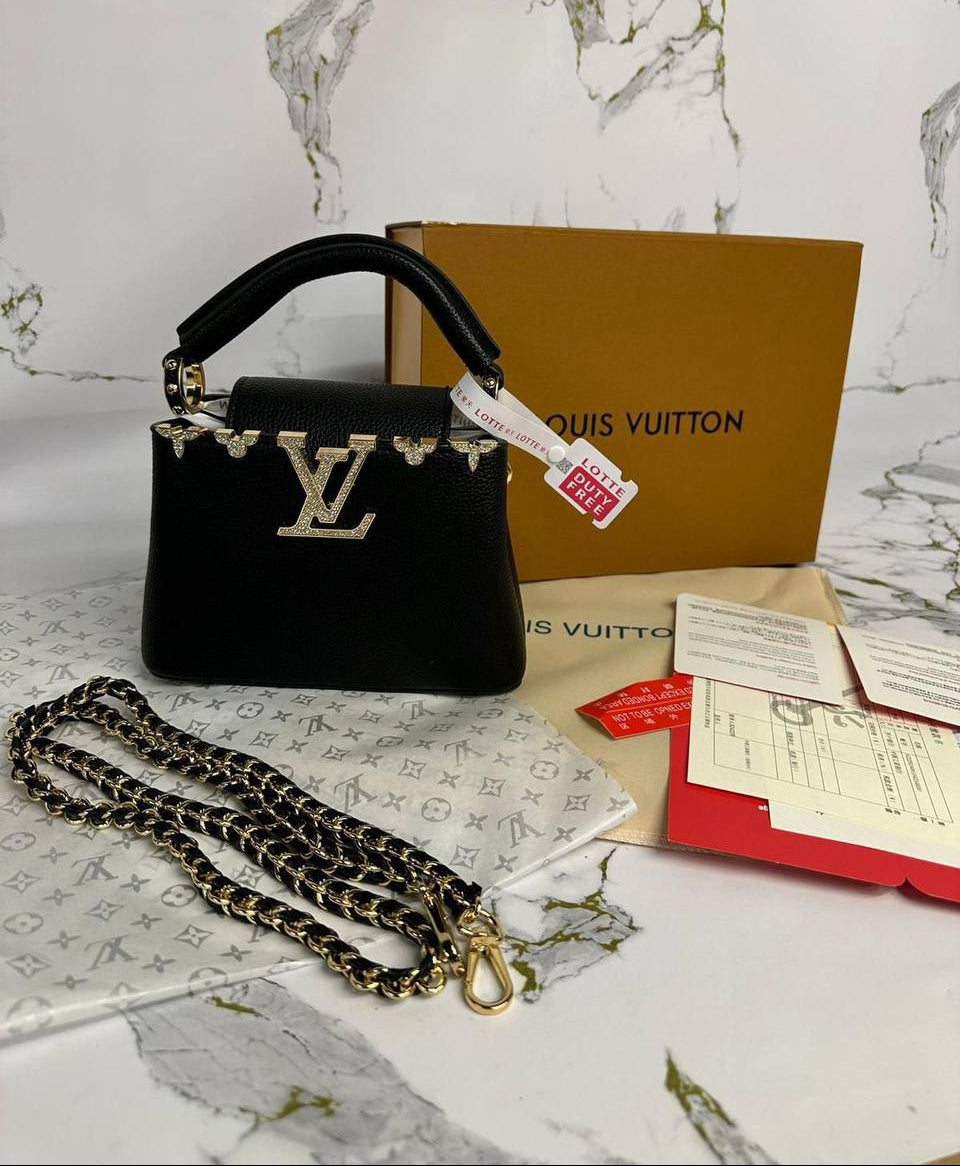 Louis Vuitton Taurillon Leather Bags Womens Black UK Reps AAA Quality