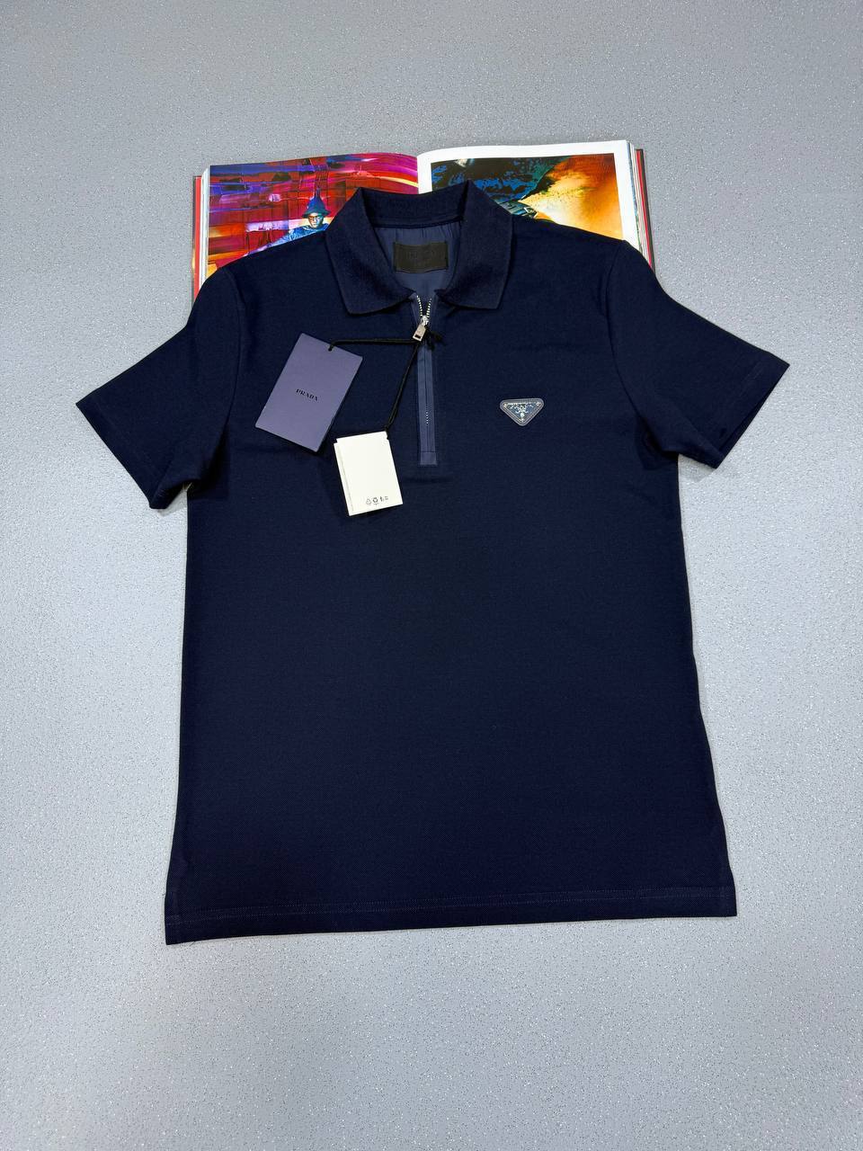 Prada Quarter-Zip Polo Shirts Mens in Multiple Colors UK Reps AAA Quality