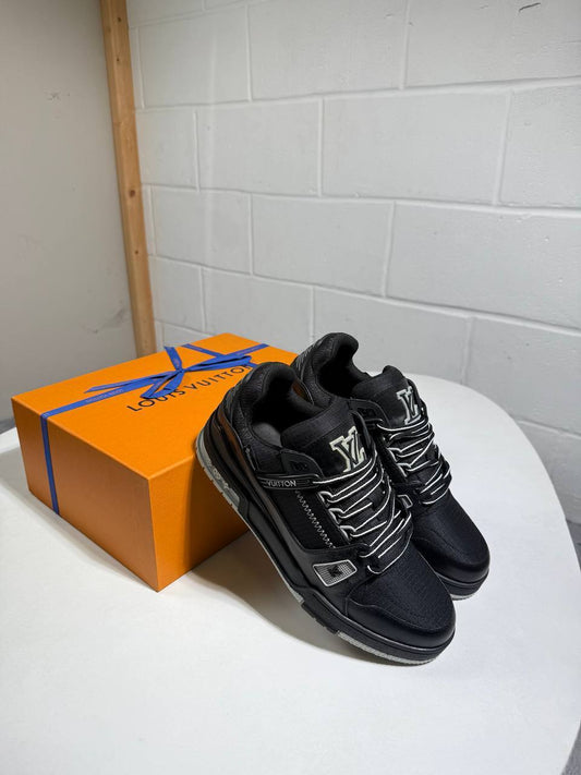 Louis Vuitton LV Trainers Black/Grey Men's Best Sale UK Reps AAA Quality