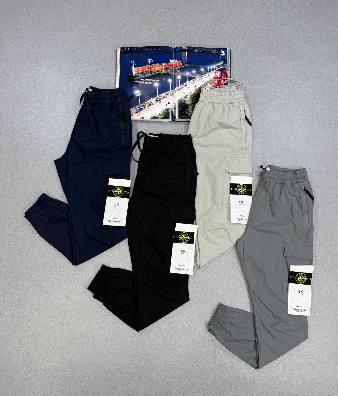 Stone Island Compass-Badge Reflective Mens Cargo Pants in Multiple Colors UK Reps AAA Quality