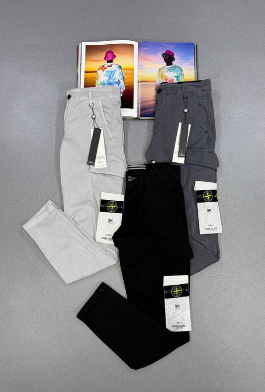 Stone Island 'OLD' Effect Broken Cotton Twill Cargo Pants in Multiple Colors UK Reps AAA Quality