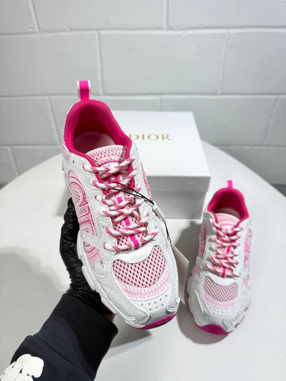 Christian Dior Chrono Sneaker Mesh in Hot Pink Womens UK Reps AAA Quality