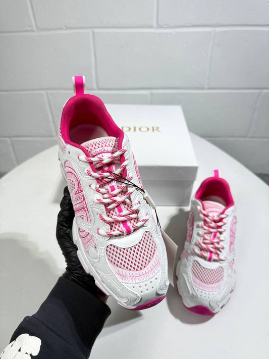 Christian Dior Chrono Sneaker Mesh in Hot Pink Womens UK Reps AAA Quality