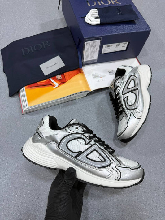 DIOR B30 Countdown White Metallic Technical Trainers Mens UK Reps AAA Quality