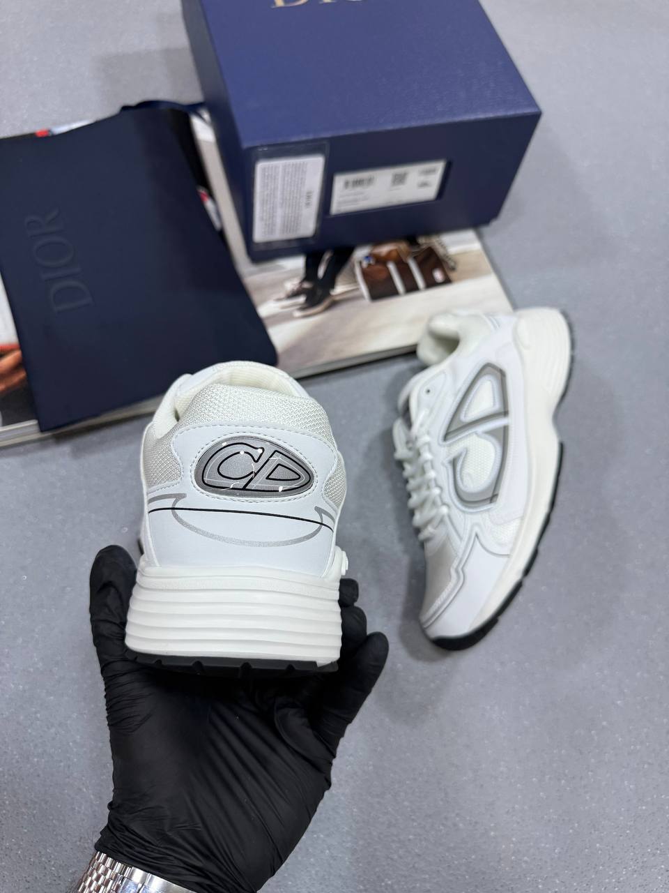 DIOR B30 Countdown Trainers Mens White Mesh Technical Fabric UK Reps AAA Quality