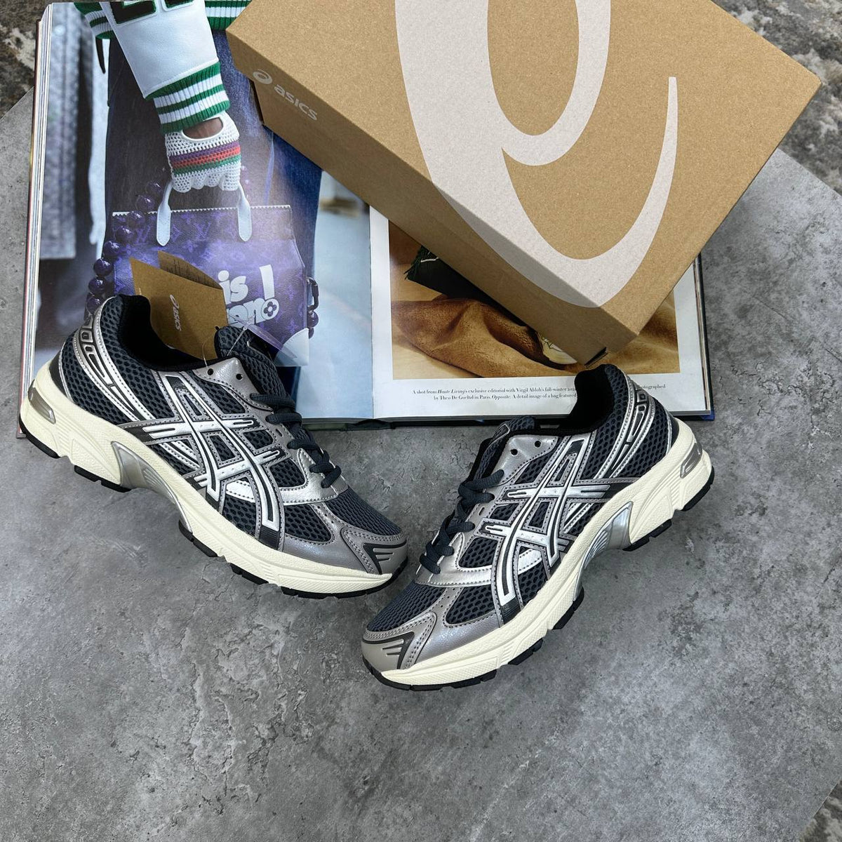 Asics Gel-1130 Steel Grey / Black Womens Trainers UK Reps Superclone Quality