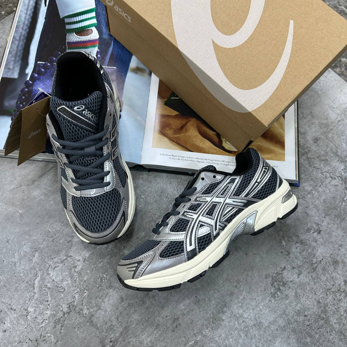 Asics Gel-1130 Steel Grey / Black Womens Trainers UK Reps Superclone Quality
