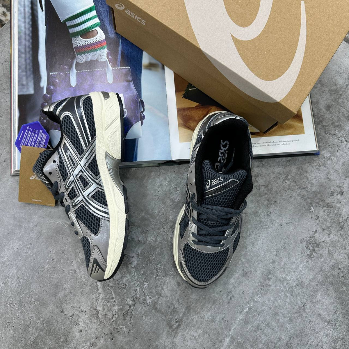 Asics Gel-1130 Steel Grey / Black Womens Trainers UK Reps Superclone Quality