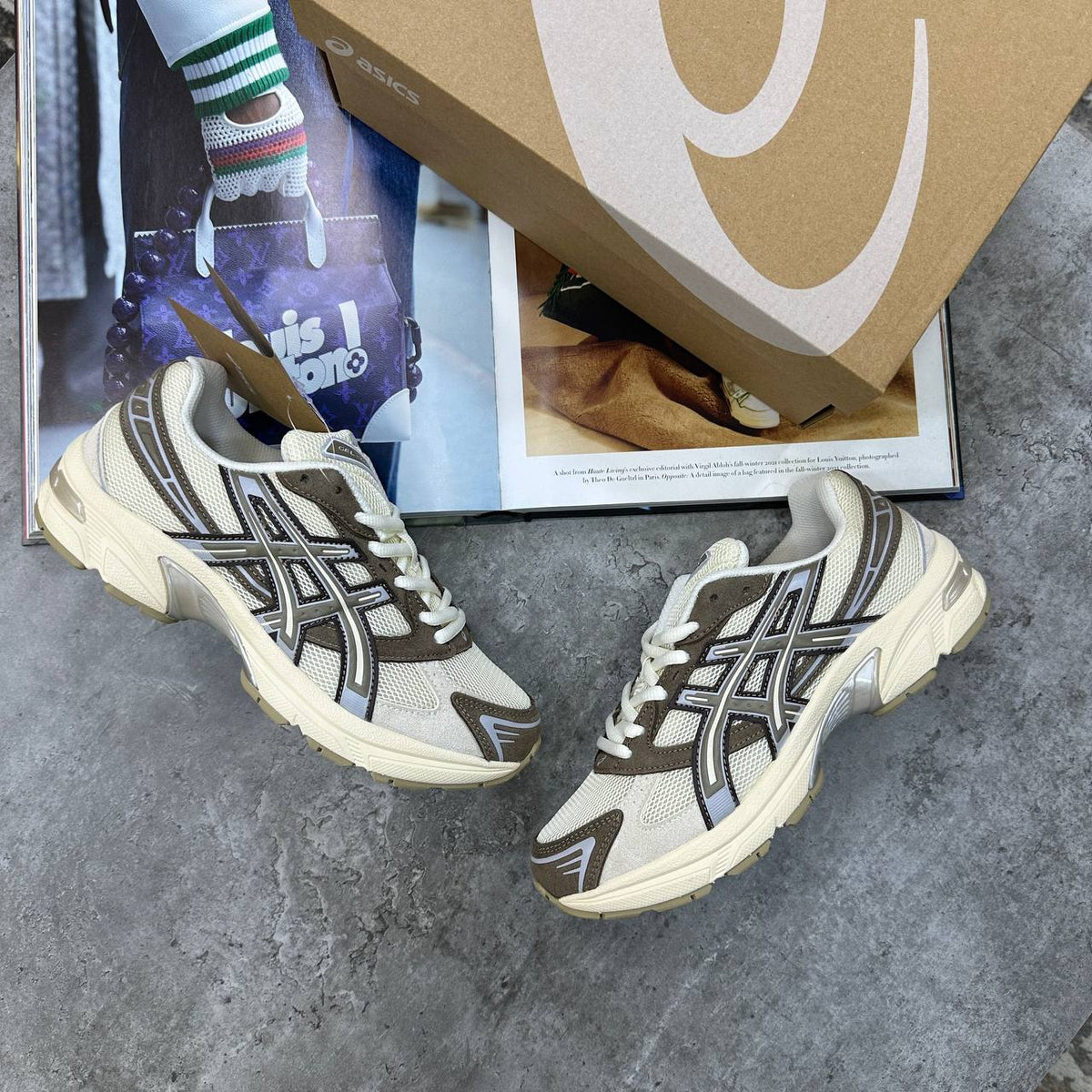 Asics Gel-1130 Cream / Cocoa Powder Womens Trainers UK Reps Superclone Quality
