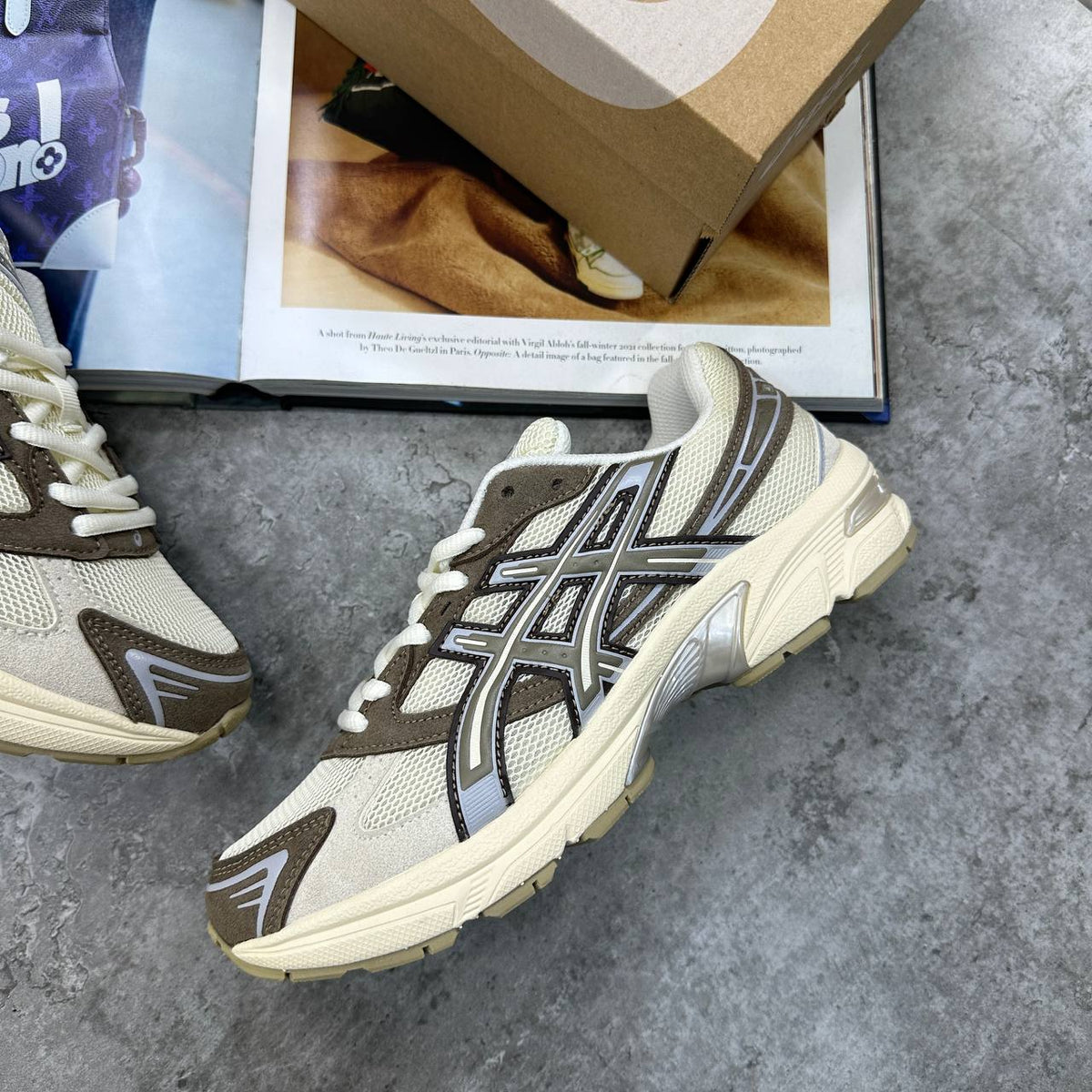 Asics Gel-1130 Cream / Cocoa Powder Womens Trainers UK Reps Superclone Quality